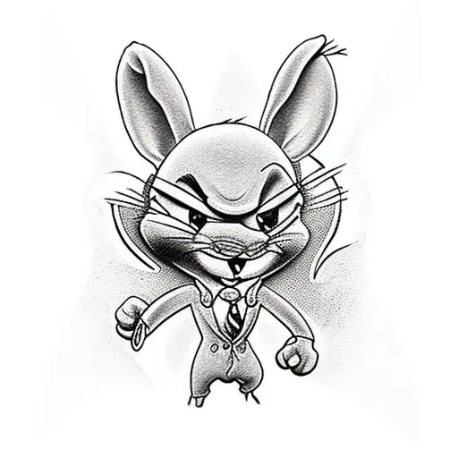 looney tunes mafia tattoo design idea