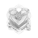 minimalist interlocked 3 hearts tattoo design idea