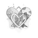 minimalist interlocked 3 hearts tattoo design idea