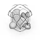 minimalist interlocked 3 hearts tattoo design idea