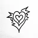 Heart  fire ice tattoo design idea