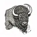 buffalo head tattoo design idea