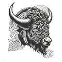 buffalo head tattoo design idea