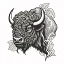 buffalo head tattoo design idea