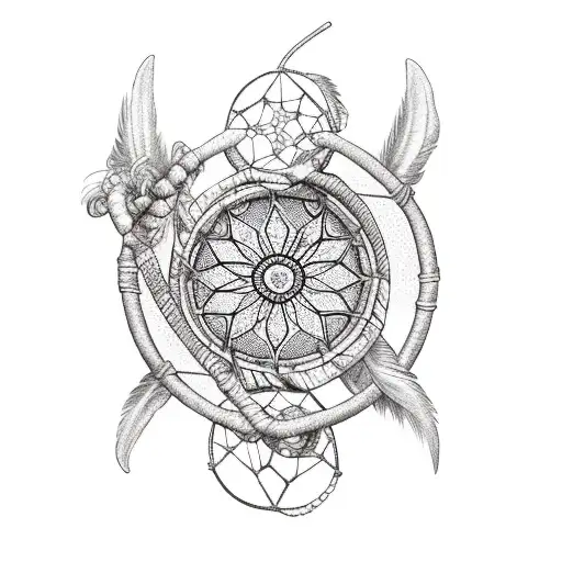 little mermaid dreamcatcher  tattoo design idea