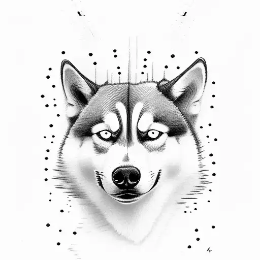 husky dog tattoo design idea