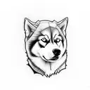 husky dog tattoo design idea