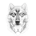 husky dog tattoo design idea