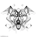 husky dog tattoo design idea