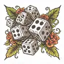 dice symbolizing the gamble tattoo design idea