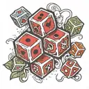 dice symbolizing the gamble tattoo design idea
