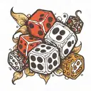 dice symbolizing the gamble tattoo design idea