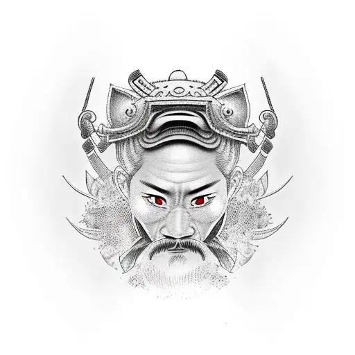 Samurai en guardia  tattoo design idea