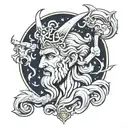 poseidon god tattoo design idea