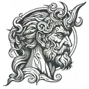 poseidon god tattoo design idea