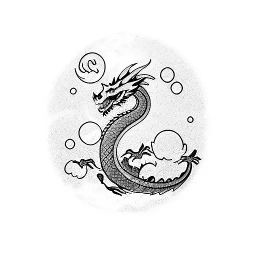 A simple yet meaningful tattoo depicting a dragon emerging from water, symbolizing the client's strength and resilience in overcoming challenges while embracing their Chinese heritage. tattoo design idea