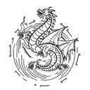 A simple yet meaningful tattoo depicting a dragon emerging from water, symbolizing the client's strength and resilience in overcoming challenges while embracing their Chinese heritage. tattoo design idea