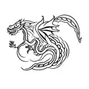 A simple yet meaningful tattoo depicting a dragon emerging from water, symbolizing the client's strength and resilience in overcoming challenges while embracing their Chinese heritage. tattoo design idea