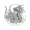 A simple yet meaningful tattoo depicting a dragon emerging from water, symbolizing the client's strength and resilience in overcoming challenges while embracing their Chinese heritage. tattoo design idea