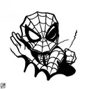 chibi spiderman  tattoo design idea