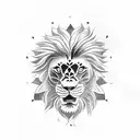 japanese lion with clouds around tattoo design idea