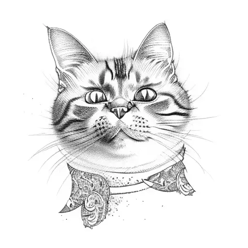 Evil cat tattoo design idea