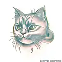Evil looking cat tattoo design idea
