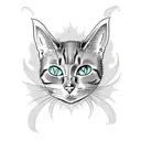 Evil looking cat tattoo design idea