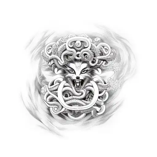 manga entera con medusa tattoo design idea