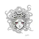 manga entera con medusa tattoo design idea