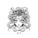 manga entera con medusa tattoo design idea