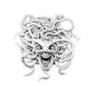 manga entera con medusa tattoo design idea
