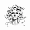 medusa crying smoking tattoo design idea