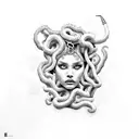 medusa crying smoking tattoo design idea