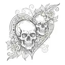 skulls in a heart tattoo design idea