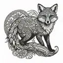 FOX MANDALA MOSAIC tattoo design idea