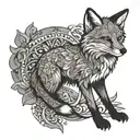 FOX MANDALA MOSAIC tattoo design idea