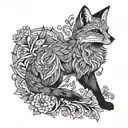 FOX MANDALA MOSAIC tattoo design idea