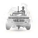A silhouette of a mechanic working on a vintage truck, with sparks flying from the welding torch tattoo design idea