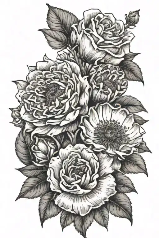 June, December, and January birth flowers with sun to me in typewriter script below  tattoo design idea