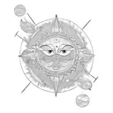 Sun and Moon tattoo design idea