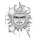 Sun and Moon tattoo design idea