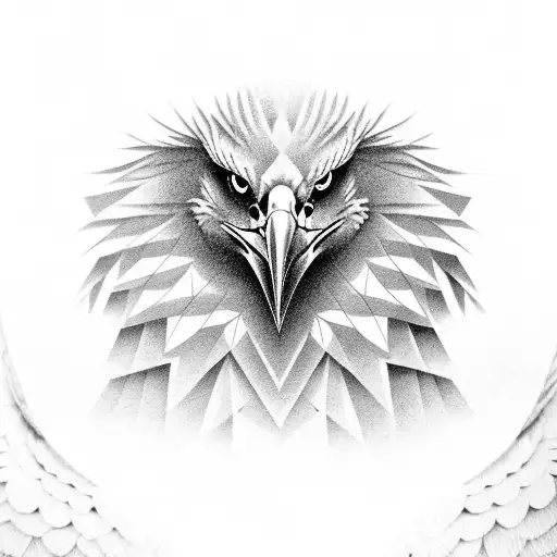 Portrait of a majestic Tengri eagle tattoo design idea