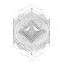 Tengri-inspired geometric patterns tattoo design idea