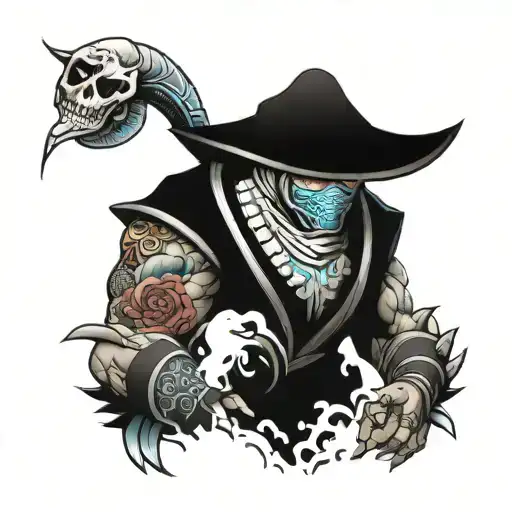 sub zero mortal kombat tattoo design idea