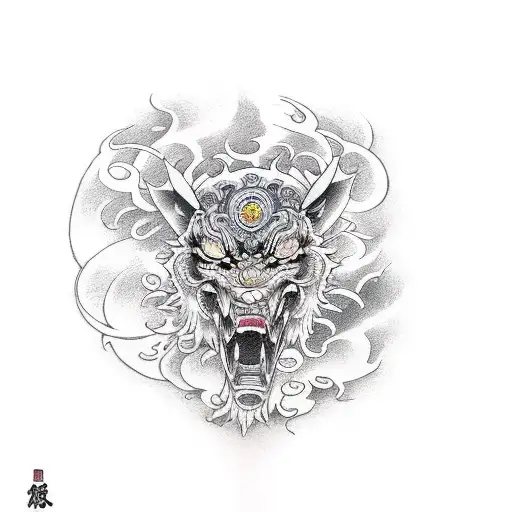 white ego tattoo design idea