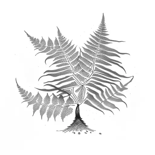 Fern Tree tattoo design idea