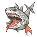 shark jaw outline tattoo design idea