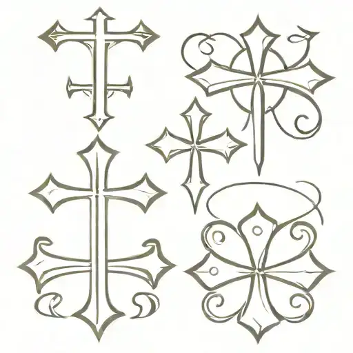 Occitan and Maltese crosses intertwined tattoo design idea
