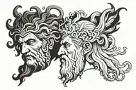 zeus face Medusa face tattoo design idea